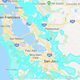 PG&E map of expected outage areas (Oct 9).